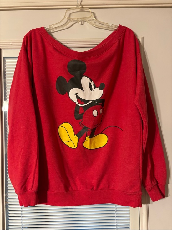 Disney Sweaters - Disney Red Off-the-Shoulder Mickey Sweatshirt